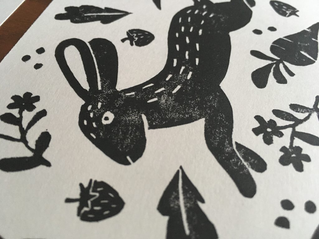 Closeup of a rabbit print