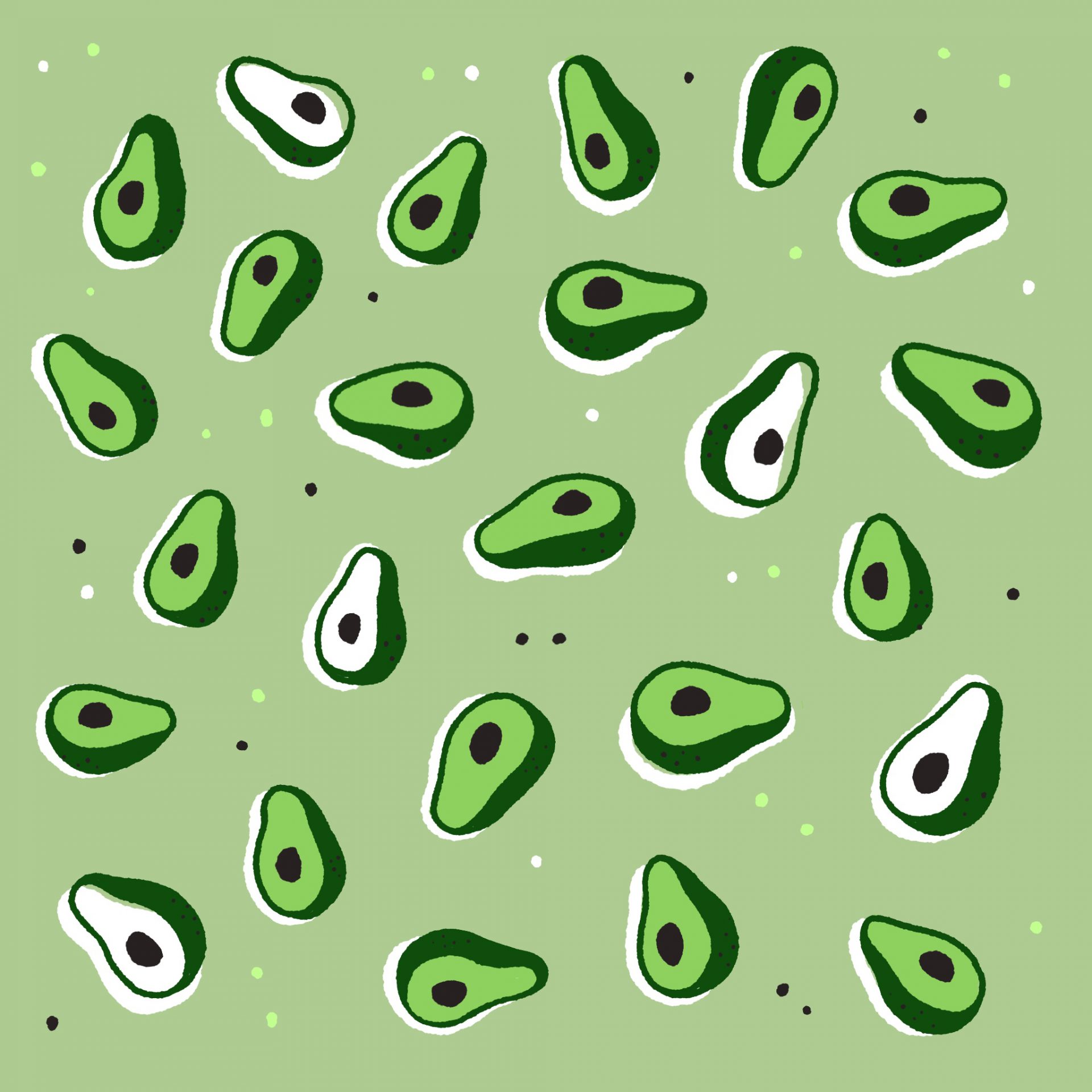 An illustrated pattern of avocados