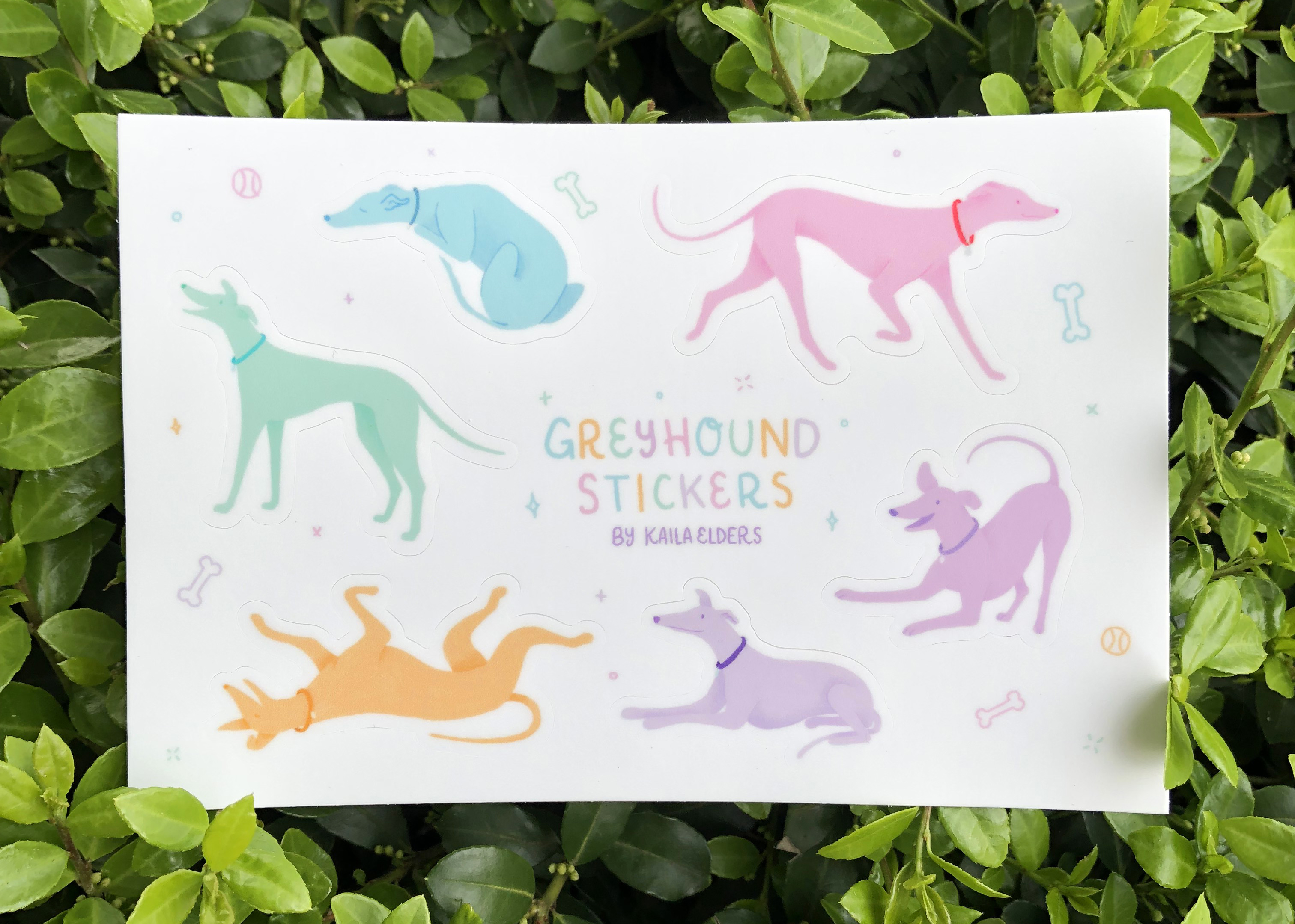 Greyhound sticker sheet