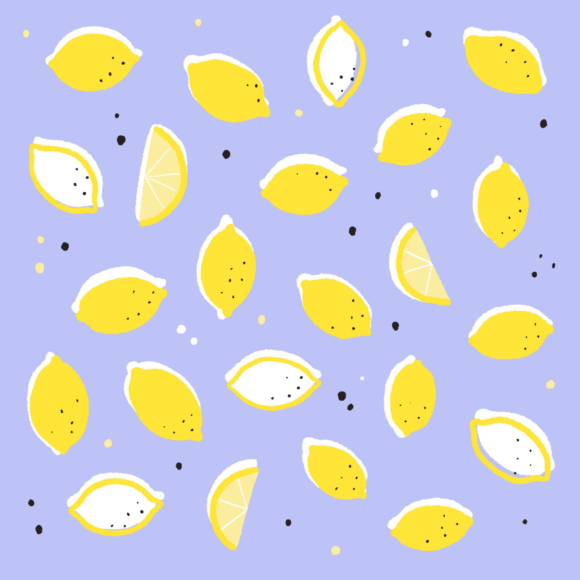 An illustrated pattern of lemons