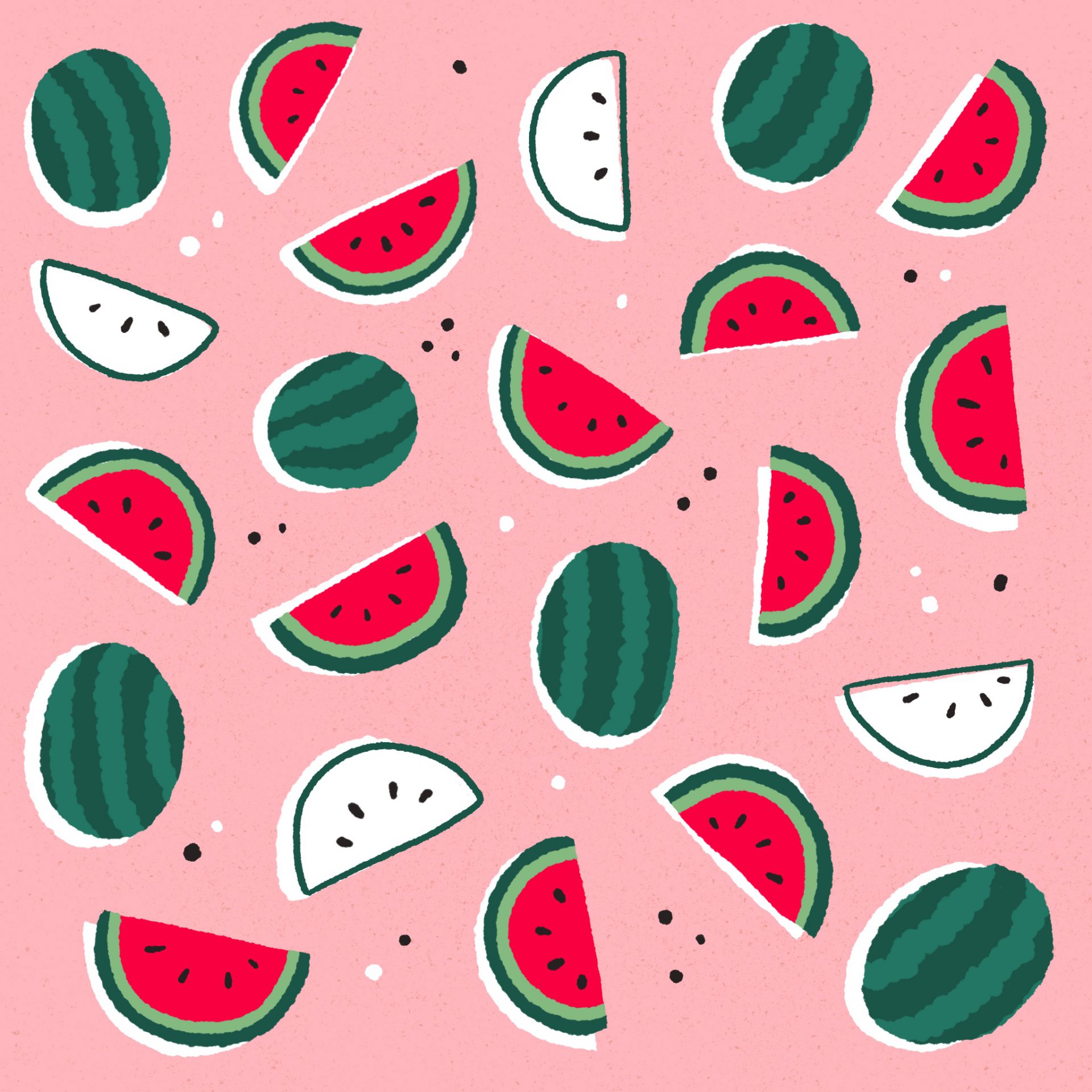 An illustrated pattern of watermelon