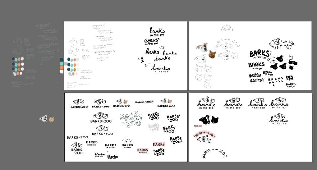 Brainstorming pages for branding process